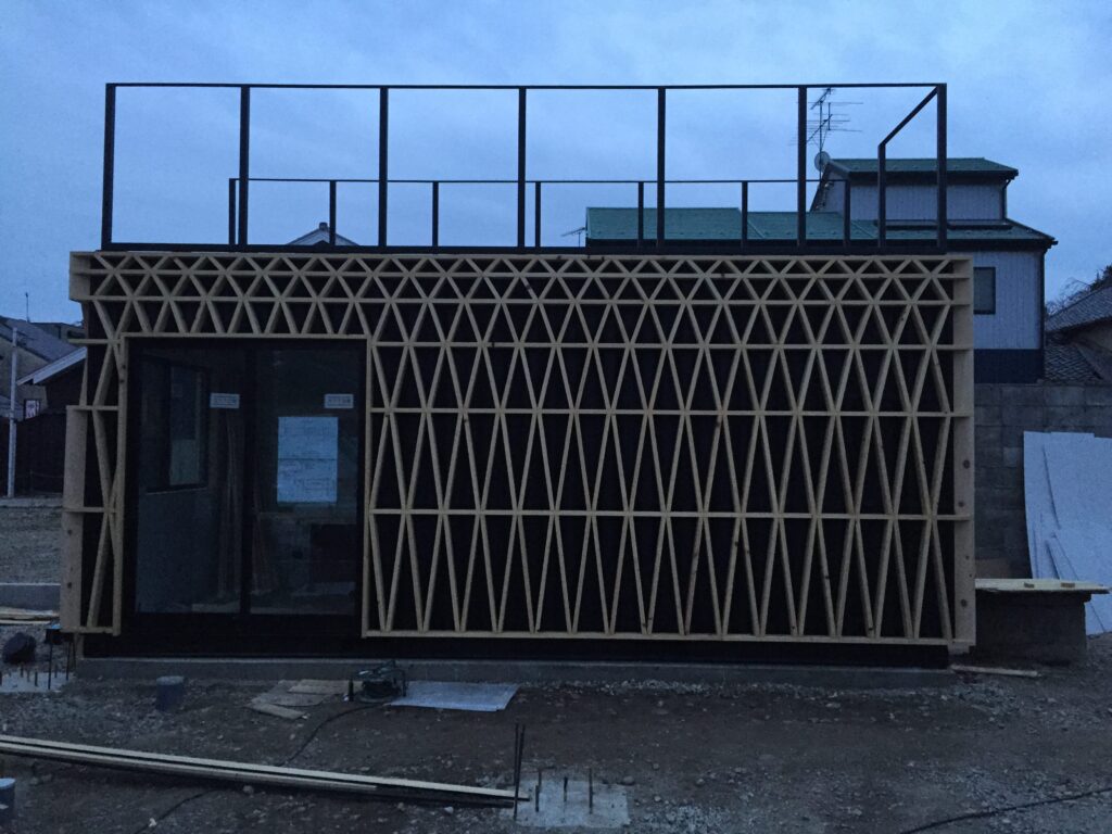 愛知県犬山市「犬山の森マルシェ」商業建築　鉄骨造　現場