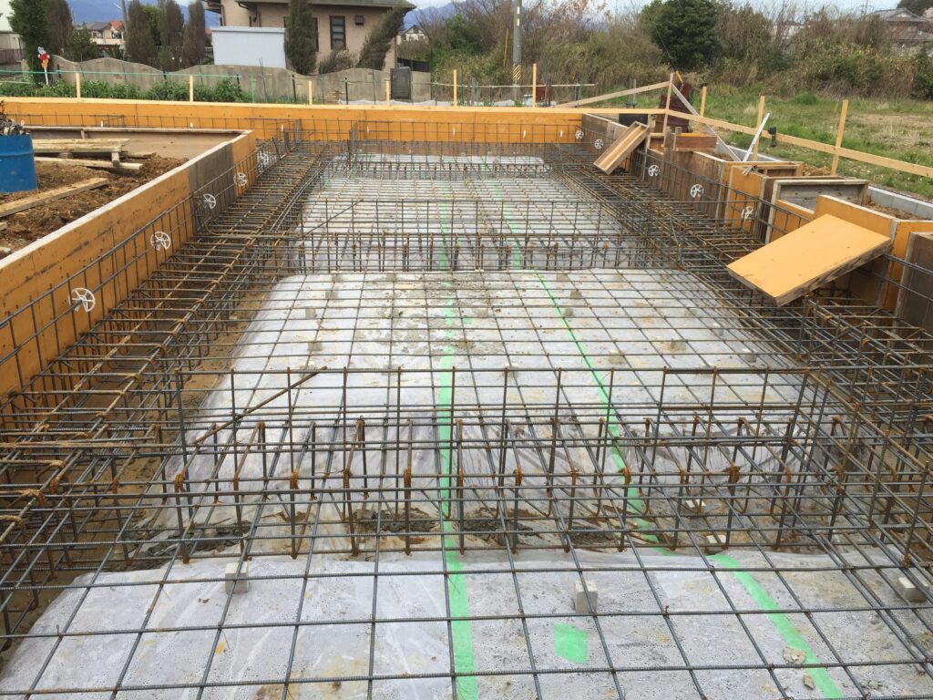 三重県桑名市「七和の家」木造平屋建　配筋検査