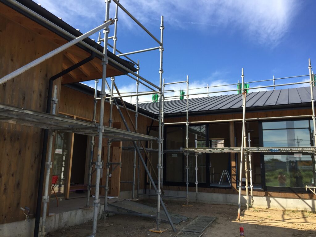 三重県桑名市「七和の家」　平屋　岐阜県産材　現場