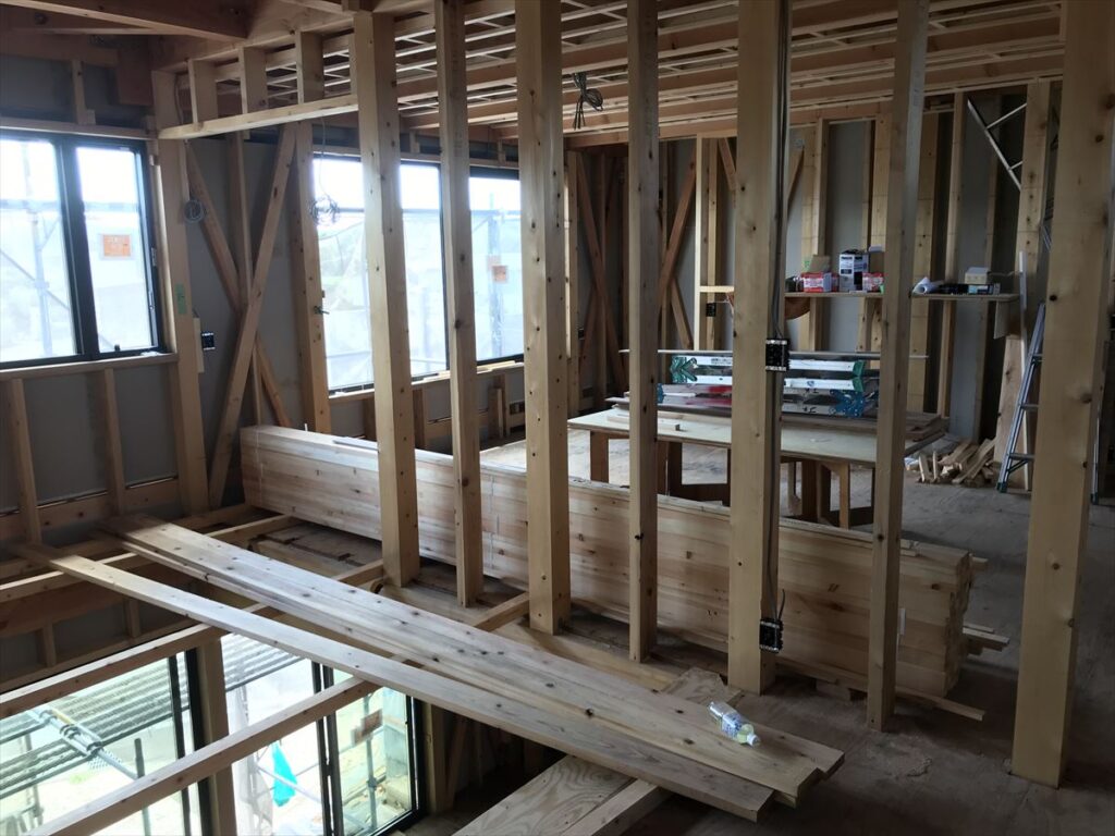 愛知県岡崎市　「上地の家」　木の家　現場