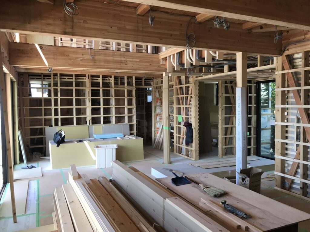 愛知県岡崎市　「上地の家」　木の家　現場