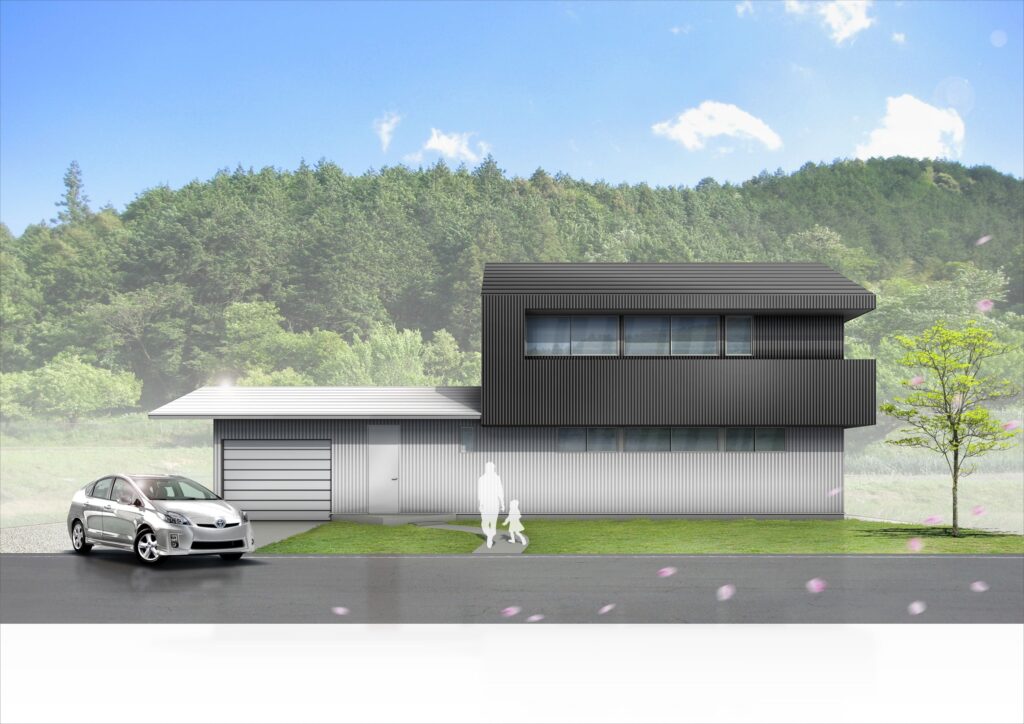 岐阜県山県市「梅原の家」木造２階建て　ガレージハウス　現場