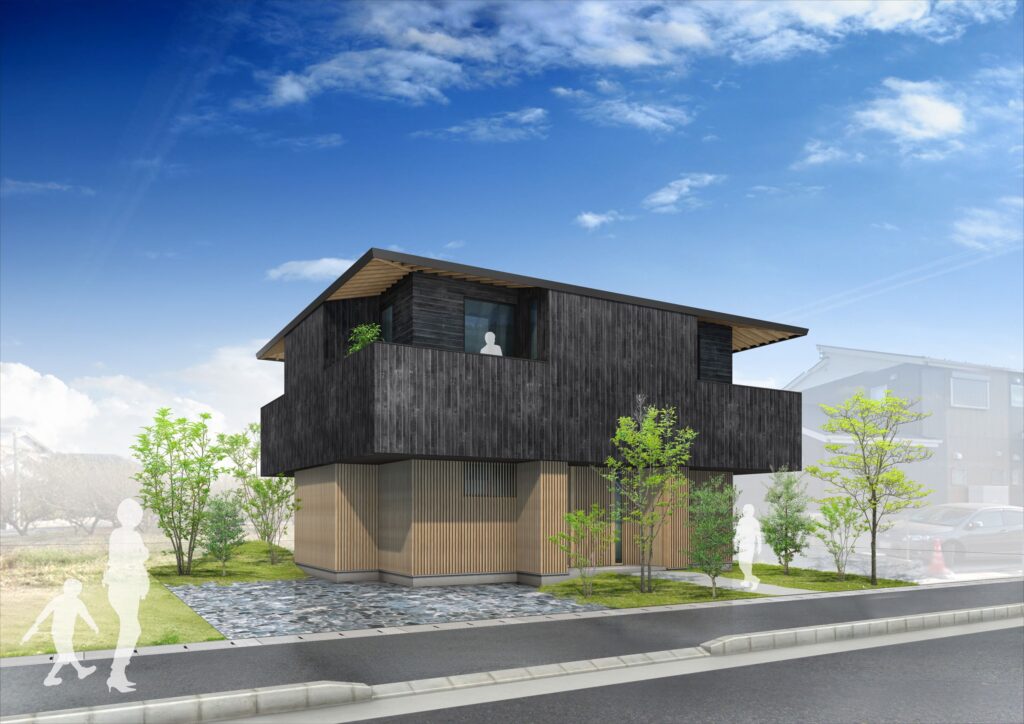 愛知県小牧市「桑原木材㈱モデルハウス」　木造2階建　現場