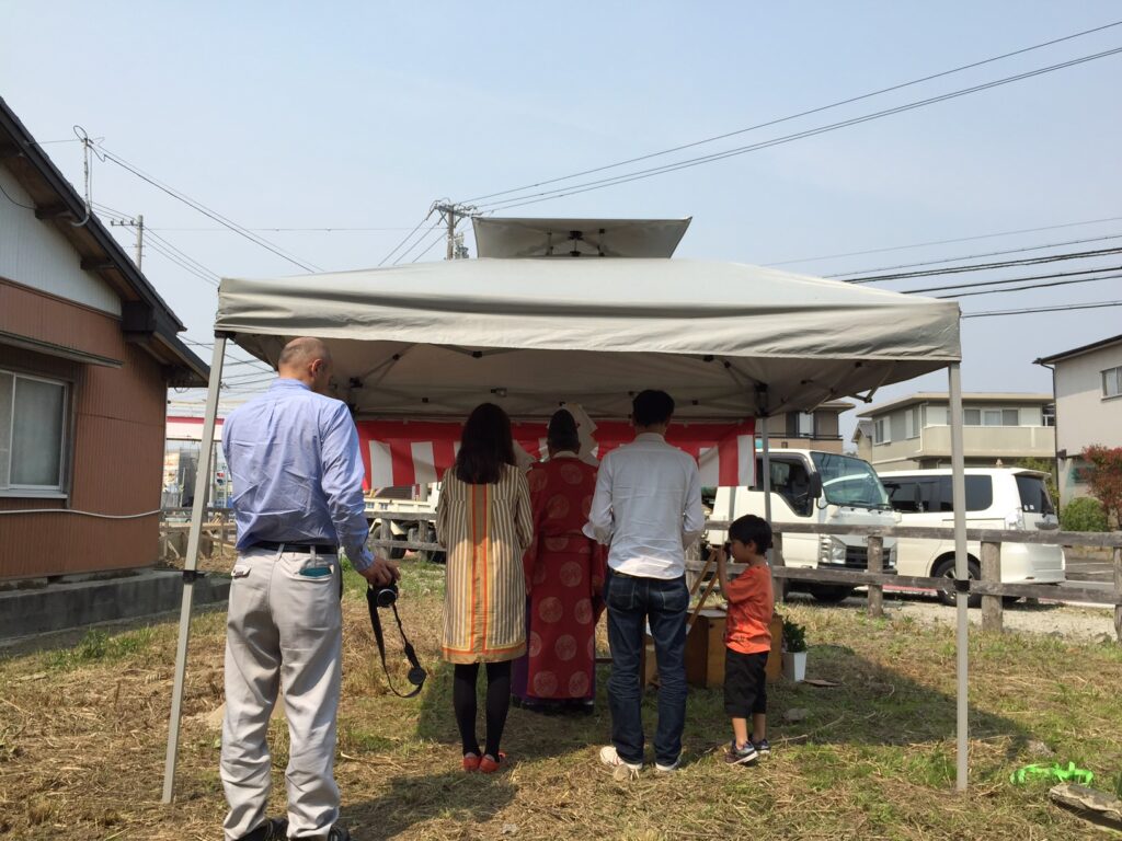 愛知県安城市「塔元の家」木造2階建　スキップフロア　地鎮祭