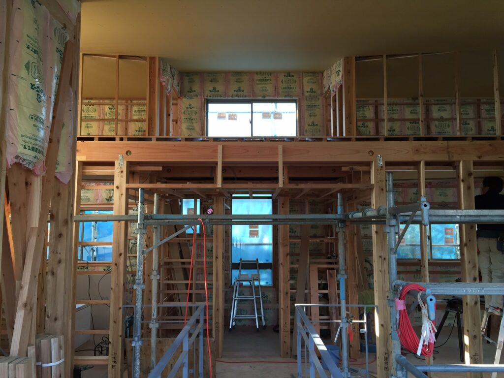 福井県福井市「和敬の家」木造２階建て　現場