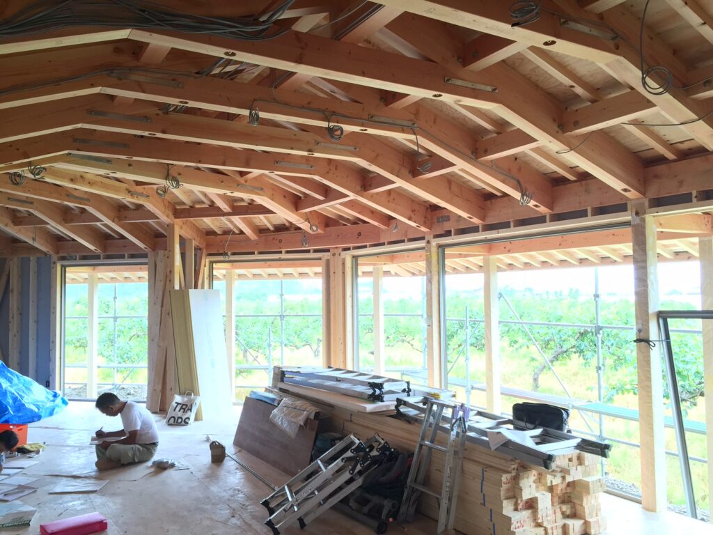 岐阜県本巣市「本巣の家」木造平屋建　現場