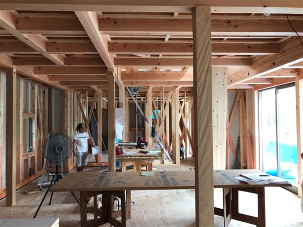 愛知県津島市　「神守の家」　木の家　現場