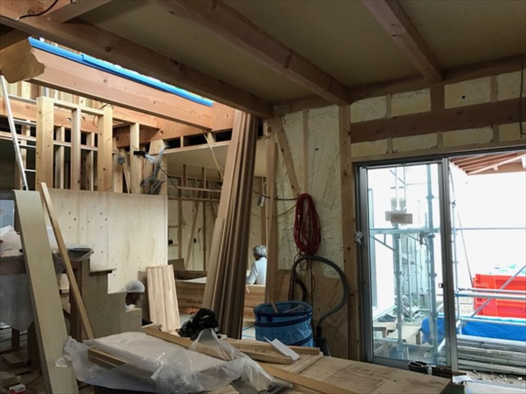 岐阜県岐南町　「徳田の家」　木の家　現場