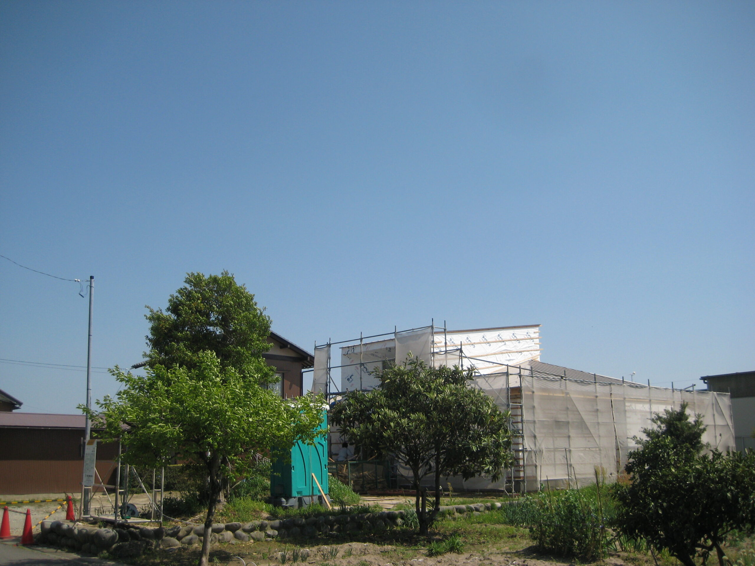岐阜県羽島市「回光の家」木造住宅　平屋建て　現場