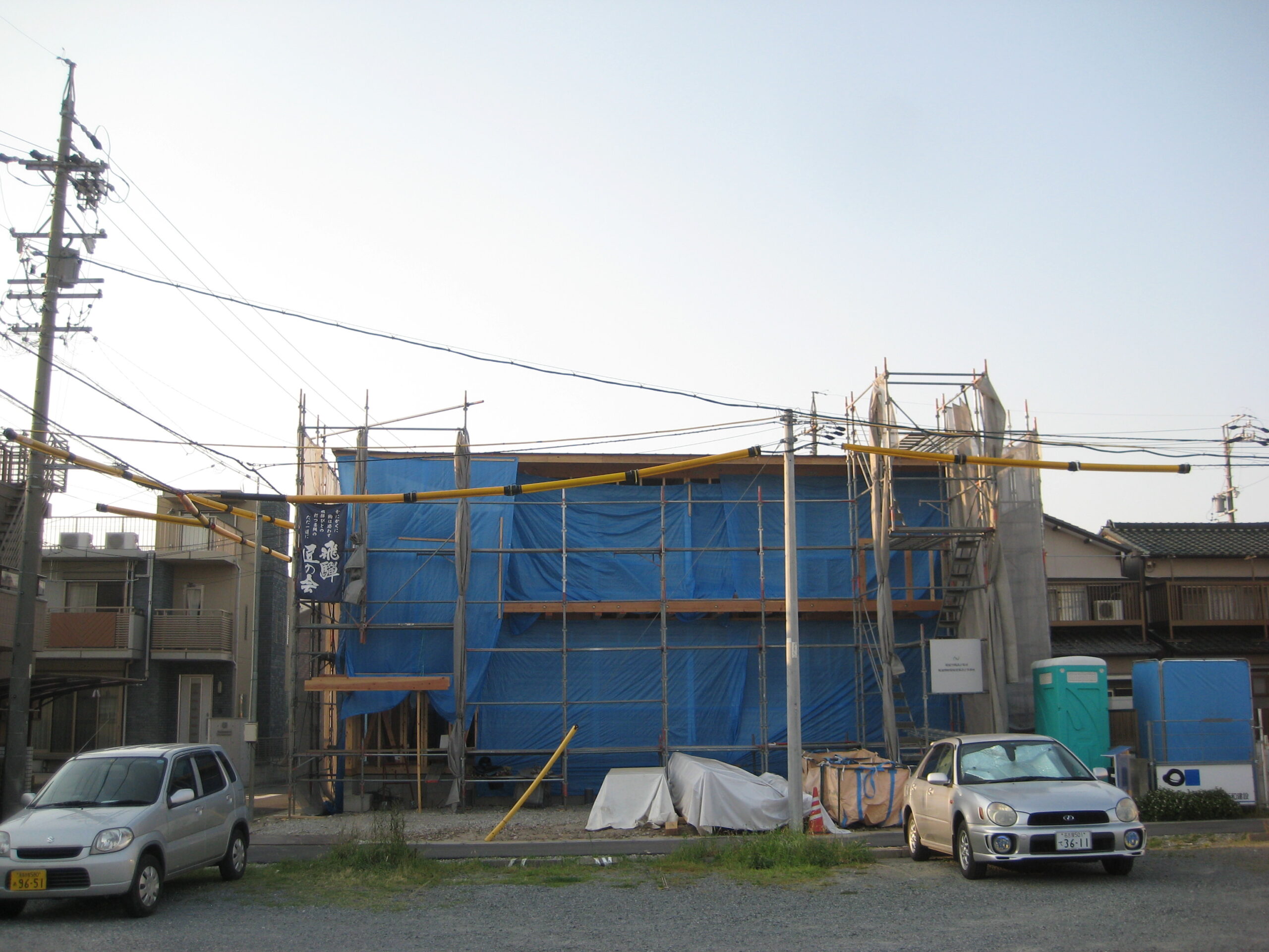 愛知県あま市甚目寺「大渕の家」木造２階建　２世帯　 現場