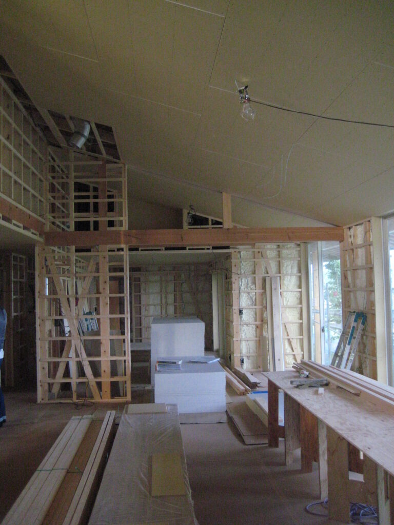 愛知県一宮市東加賀野井「川原の家」木造住宅　平屋建　ガレージハウス　現場