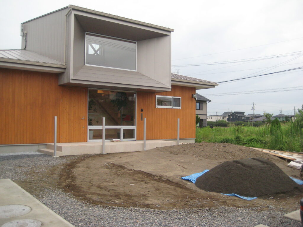 岐阜県羽島市「回光の家」木造住宅　平屋建て　外構工事