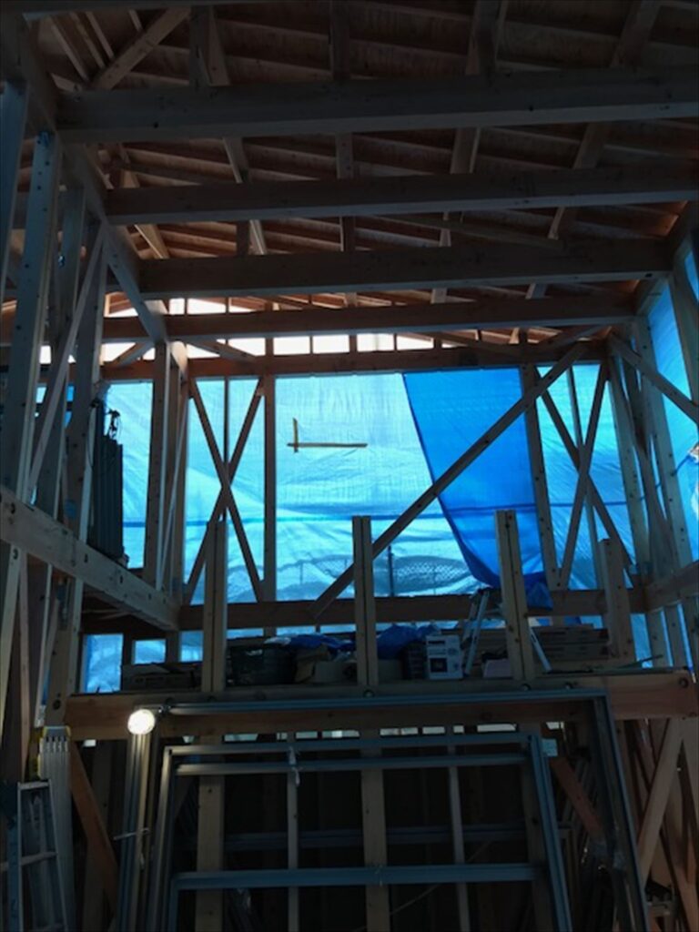 愛知県一宮市　「一宮のコートハウス」　木の家　現場