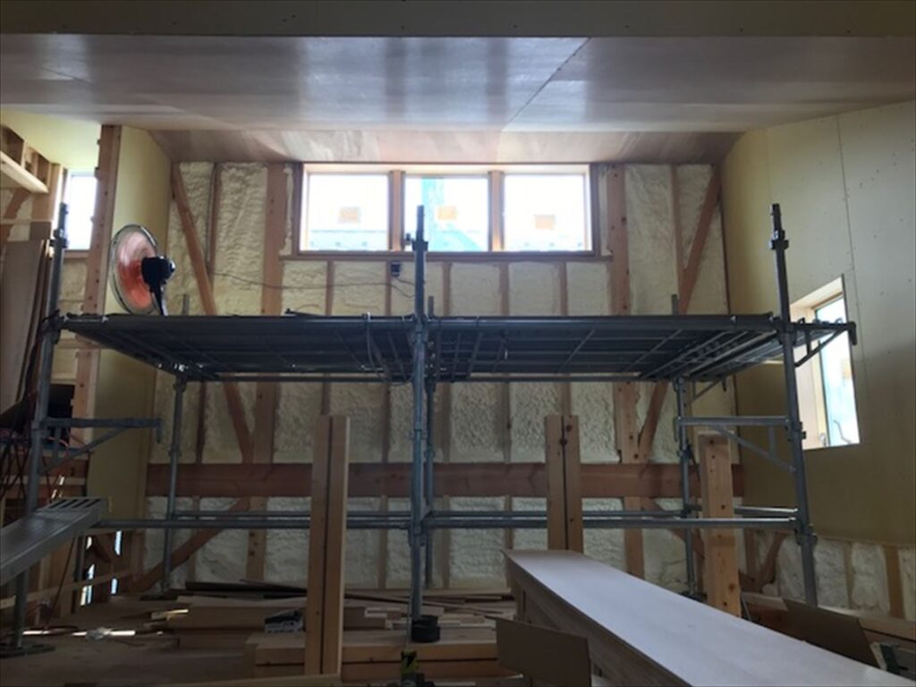 愛知県一宮市　「一宮のコートハウス」　木の家　現場