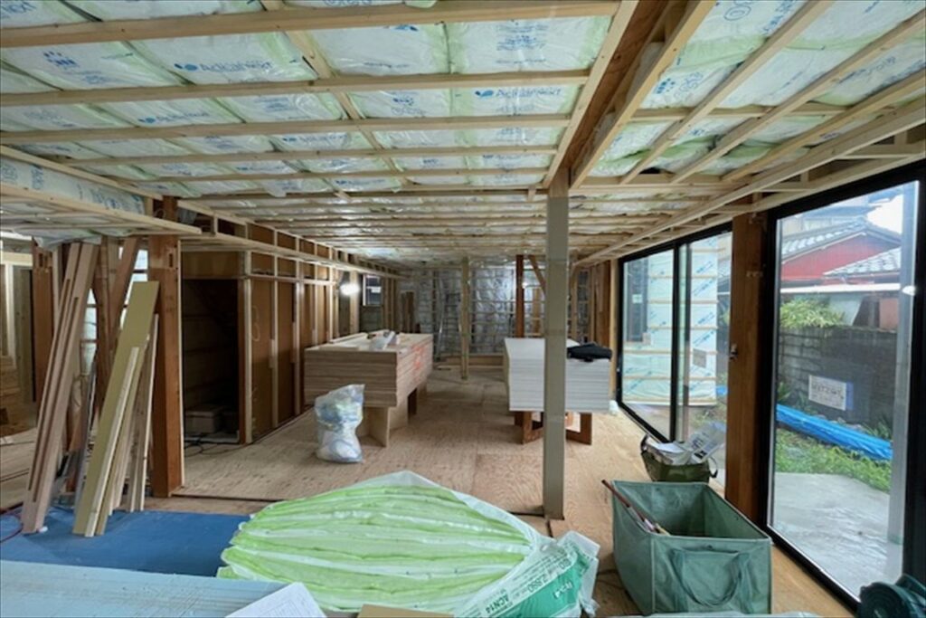 愛知県一宮市「柚木颪1階スケルトンリノベーション」現場