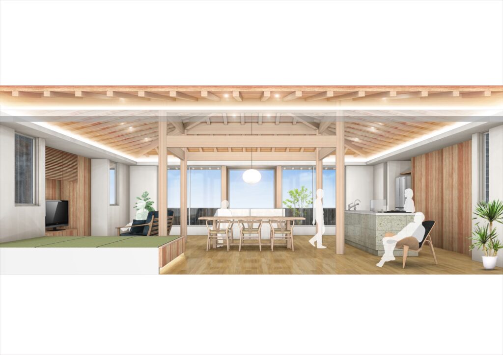 愛知県小牧市「桑原木材㈱モデルハウス」　木造2階建　現場